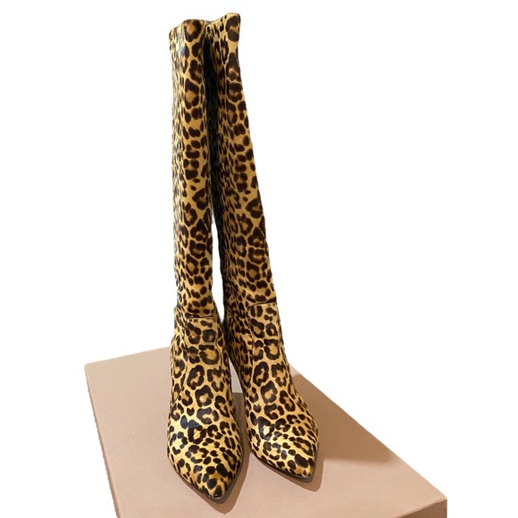 GIANVITO ROSSI Levy 85 leopard-print calf hair knee boots - Picture 3 of 11
